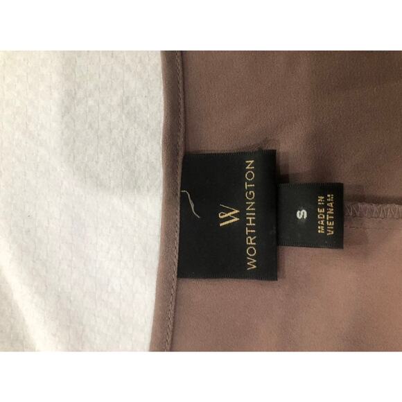 Worthington women's beige sleeveless V neck blouse size small - Picture 3 of 4